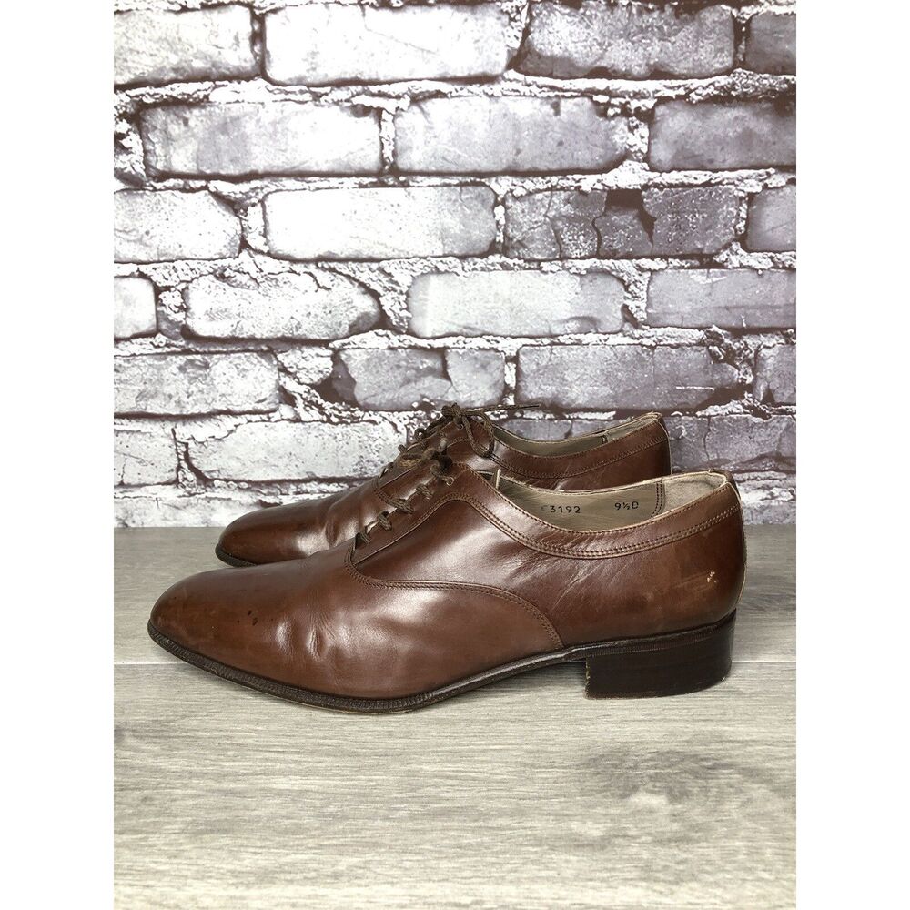 Ennesi Gold VTG Brown Leather Derby Lace Up Dress Shoes Men Sz 9.5D US/43EU